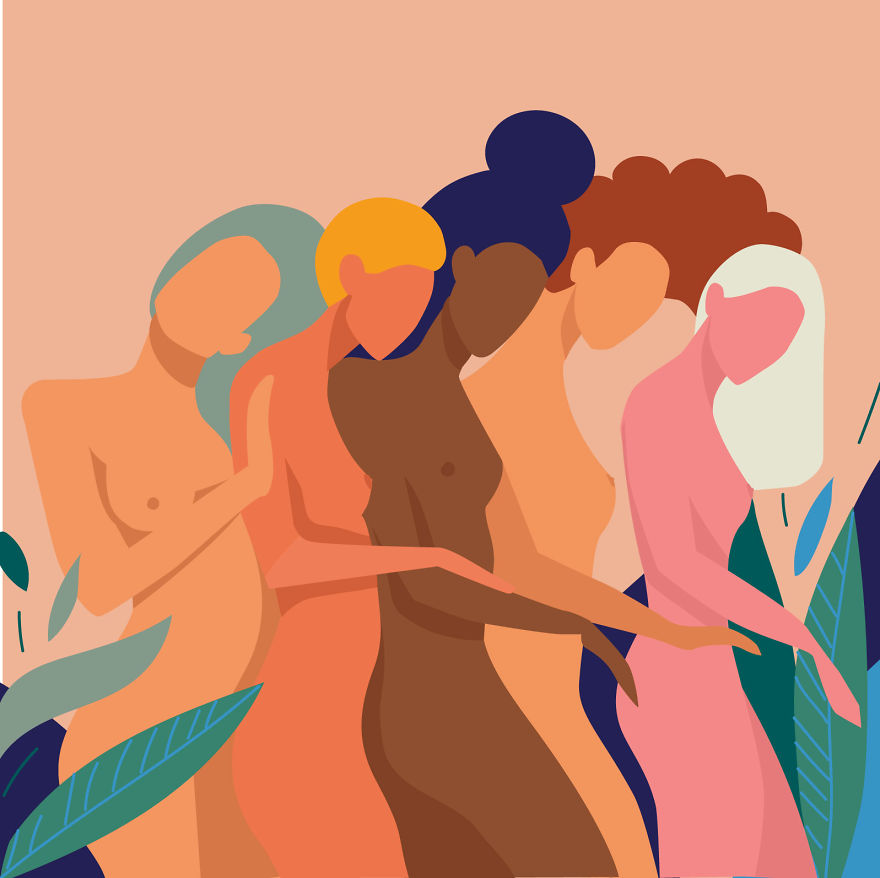 Colorful Illustrations About Significance Of Women And Feminity