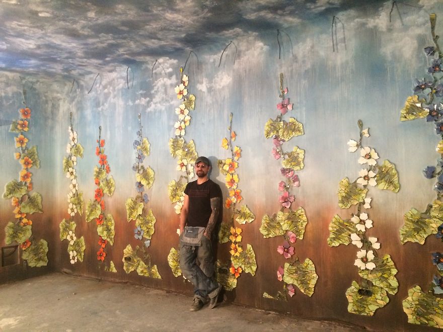 How I Made 30 Malva’s Stems 3 Meters High And 290 Buds For Interior Decoration How I Made 30 Malva’s Stems 3 Meters High And 290 Buds For Interior Decoration