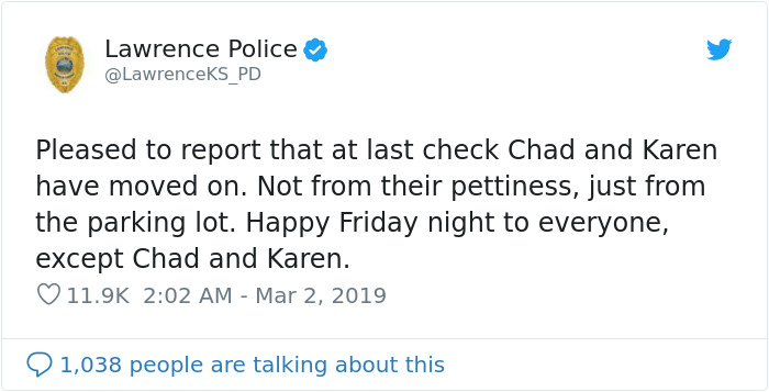 Police Department Shares The Most Ridiculous Call Of 2019 Where Two People Refused To Move Out Of Each Other's Way