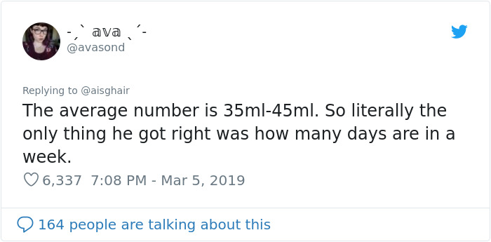 Man Tells Women To Stop Whining About Tampon Prices Cause They Only Need 7 Per Period, Gets Roasted Immediately Man Tells Women To Stop Whining About Tampon Prices Cause They Only Need 7 Per Period, Gets Roasted Immediately