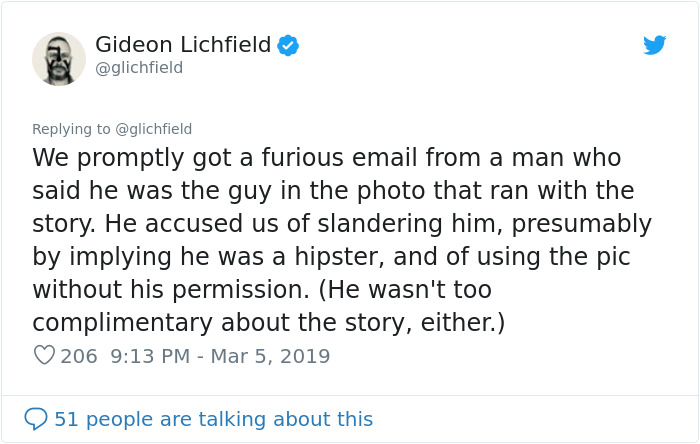 Hipster Gets Furious About His Photo Being Used For An Article About All Hipsters Looking The Same, Turns Out It's A Different Person