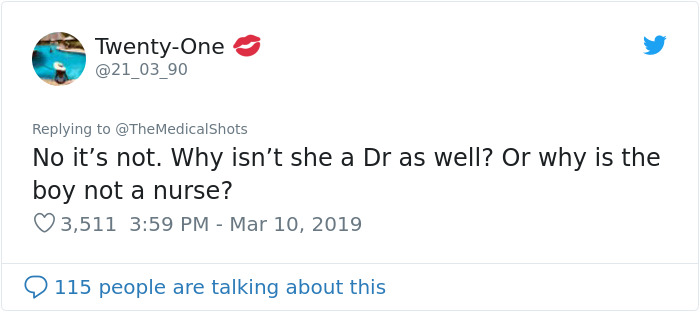 21 Reactions To 'Sexist' Photo Of Girl And Boy Wearing Nurse And Doctor Scrubs 21 Reactions To 'Sexist' Photo Of Girl And Boy Wearing Nurse And Doctor Scrubs