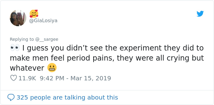 Man Says Women Should Stop Complaining About Period Pain Unless They Know What A Scraped Knee Pain Feels Like, Gets Shut Down Man Says Women Should Stop Complaining About Period Pain Unless They Know What A Scraped Knee Pain Feels Like, Gets Shut Down