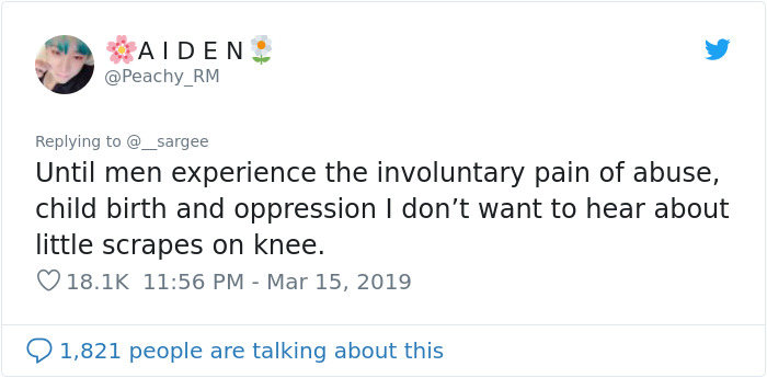 Man Says Women Should Stop Complaining About Period Pain Unless They Know What A Scraped Knee Pain Feels Like, Gets Shut Down Man Says Women Should Stop Complaining About Period Pain Unless They Know What A Scraped Knee Pain Feels Like, Gets Shut Down