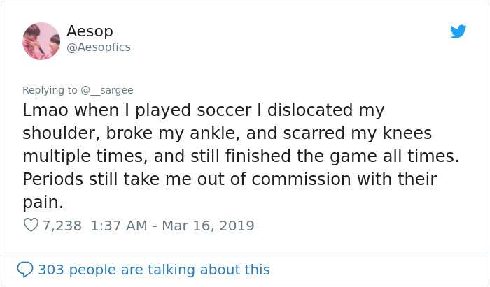 Man Says Women Should Stop Complaining About Period Pain Unless They Know What A Scraped Knee Pain Feels Like, Gets Shut Down Man Says Women Should Stop Complaining About Period Pain Unless They Know What A Scraped Knee Pain Feels Like, Gets Shut Down