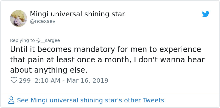 Man Says Women Should Stop Complaining About Period Pain Unless They Know What A Scraped Knee Pain Feels Like, Gets Shut Down Man Says Women Should Stop Complaining About Period Pain Unless They Know What A Scraped Knee Pain Feels Like, Gets Shut Down