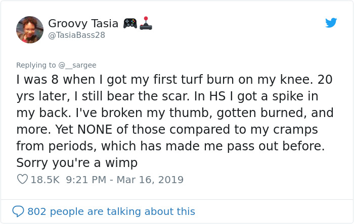 Man Says Women Should Stop Complaining About Period Pain Unless They Know What A Scraped Knee Pain Feels Like, Gets Shut Down Man Says Women Should Stop Complaining About Period Pain Unless They Know What A Scraped Knee Pain Feels Like, Gets Shut Down