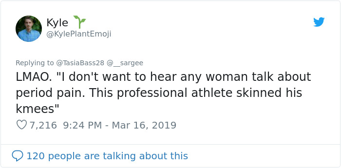 Man Says Women Should Stop Complaining About Period Pain Unless They Know What A Scraped Knee Pain Feels Like, Gets Shut Down Man Says Women Should Stop Complaining About Period Pain Unless They Know What A Scraped Knee Pain Feels Like, Gets Shut Down