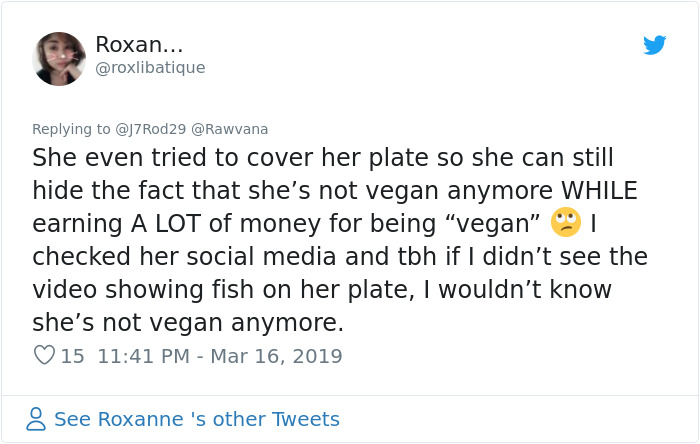 Vegan Influencer Gets Caught Eating Fish, Starts Making Excuses, But Her 1.3M Followers Aren't Buying It