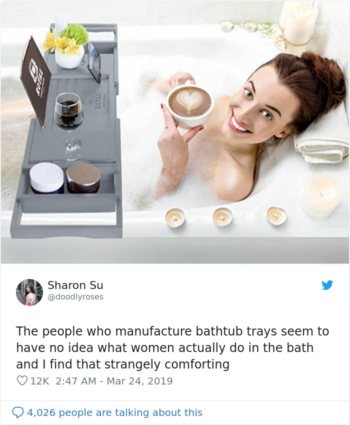 10 Hilarious Examples That Prove Bathtub Tray Designers Have No Idea What Women Do In The Bath 10 Hilarious Examples That Prove Bathtub Tray Designers Have No Idea What Women Do In The Bath