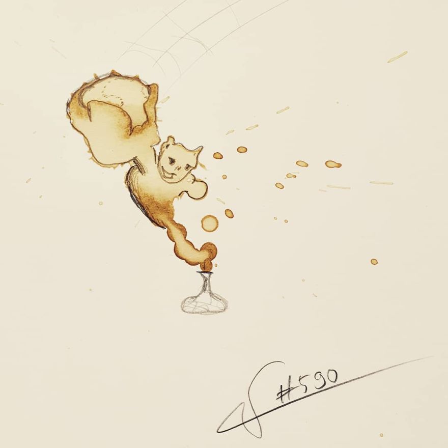 This Artist Imagines Monsters In Any Coffee Stain And The Result Is A Lot Of Fun (New Pics)