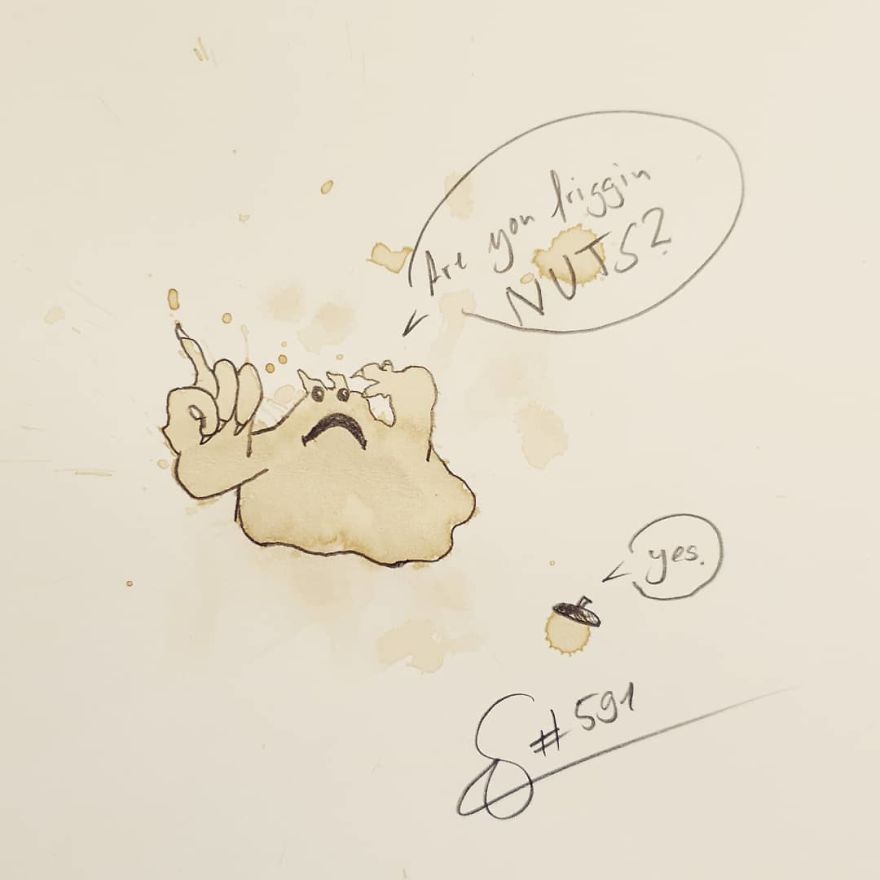 This Artist Imagines Monsters In Any Coffee Stain And The Result Is A Lot Of Fun (New Pics)