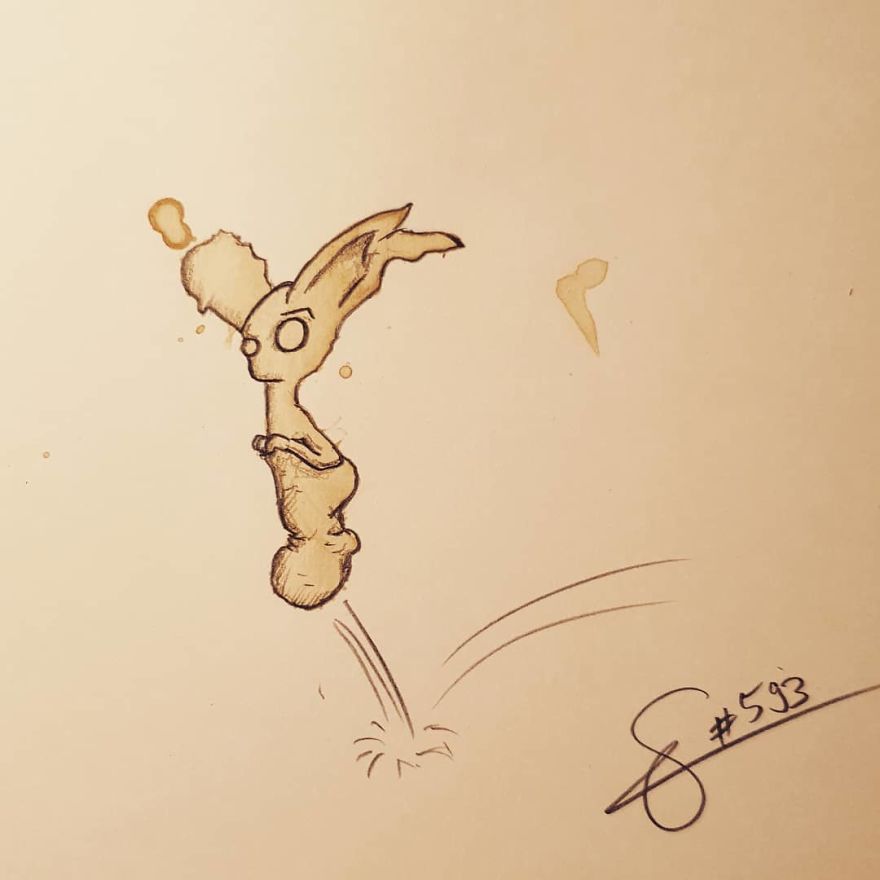 This Artist Imagines Monsters In Any Coffee Stain And The Result Is A Lot Of Fun (New Pics)