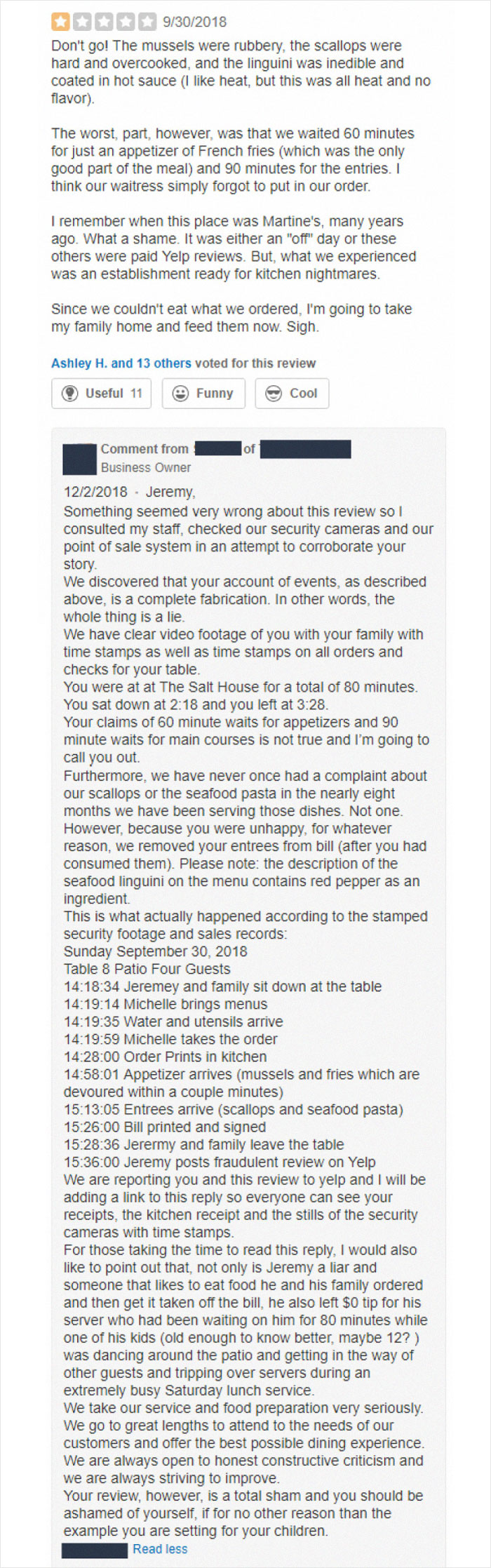 Don't Like Our Food? Let's Go To The Videotape!