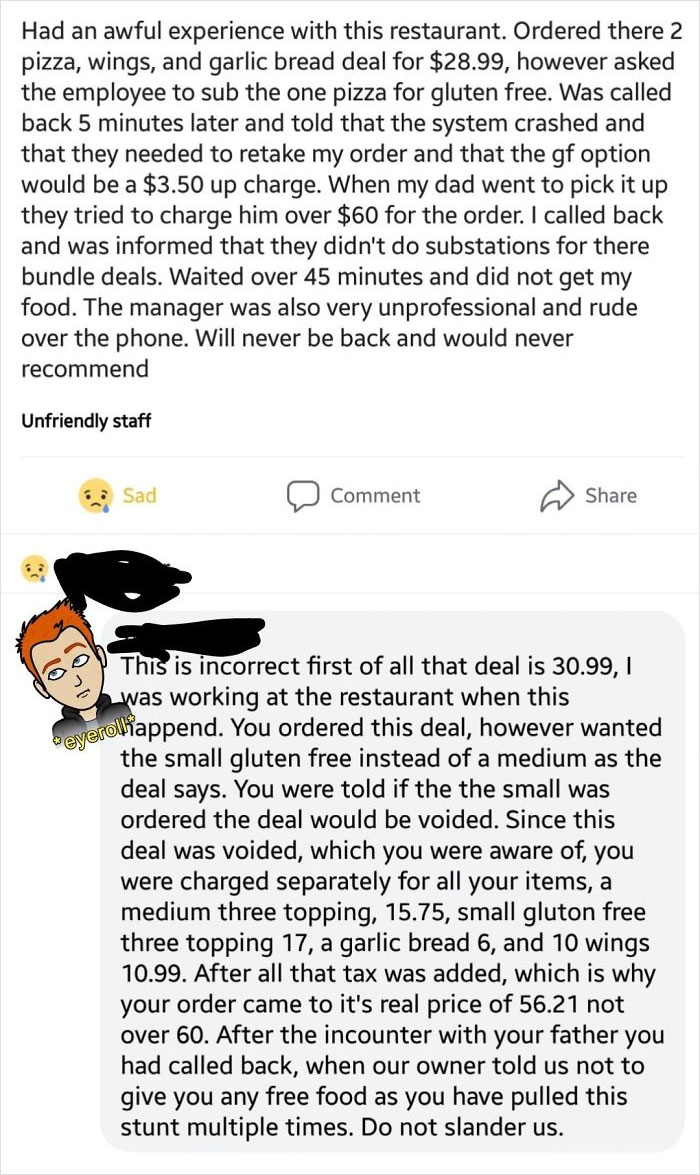 Customer Tried To Spread Bullshit