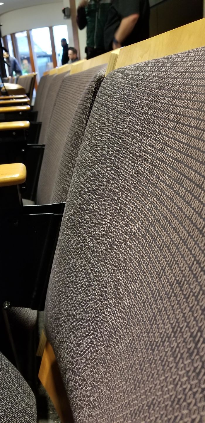 The Seats At Carnegie Mellon University Have Zeroes And Ones Stitched Into Them