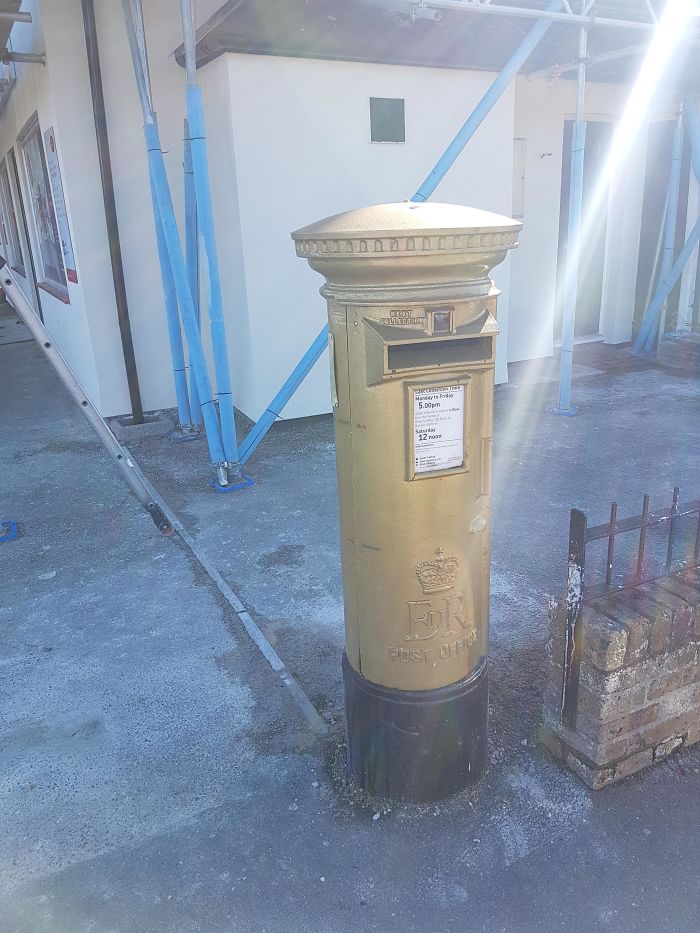 In The UK The Local Post Box Gets Painted Gold If A Local Wins Gold At The Olympics