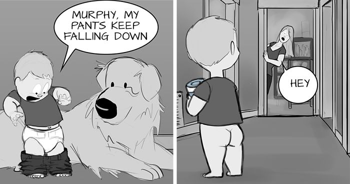 Father Illustrates The Friendship Between His Baby And Their Dog (30 New Comics)