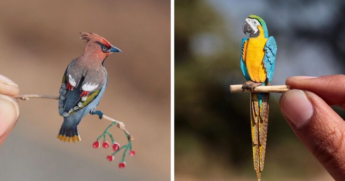 We’ve Been Creating Miniature Paper Birds Every Day For An Entire Year