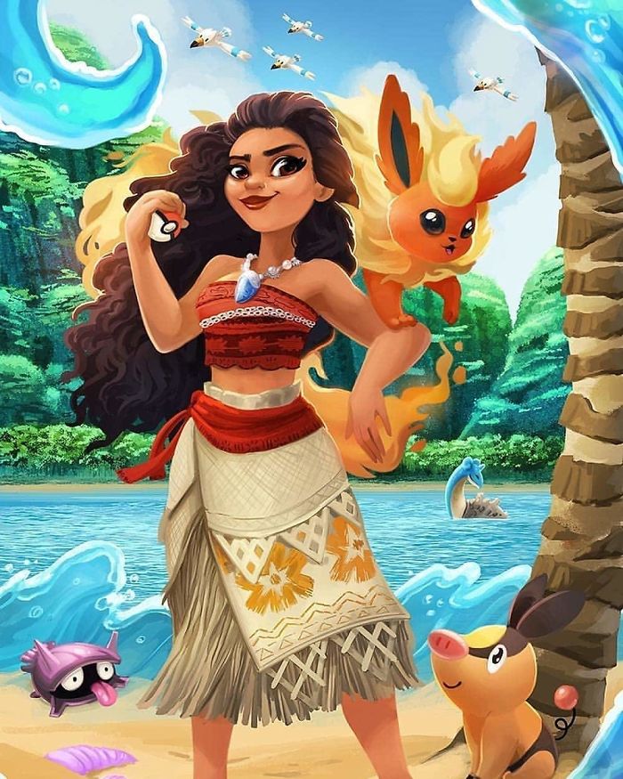 Moana And Flareon