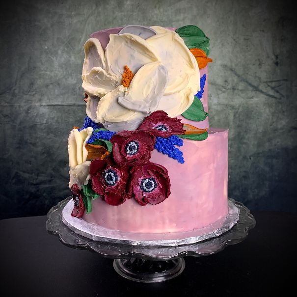 I Taught Myself To Paint Cakes With Palette Knives And Buttercream For My New Year's Resolution I Taught Myself To Paint Cakes With Palette Knives And Buttercream For My New Year's Resolution