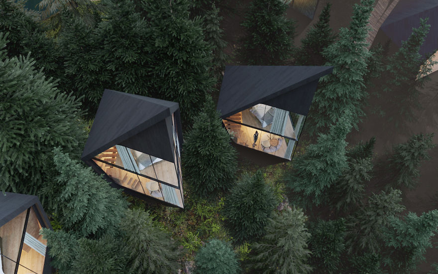 Architect Designs Sustainable Futuristic Tree Houses In Italian Forest