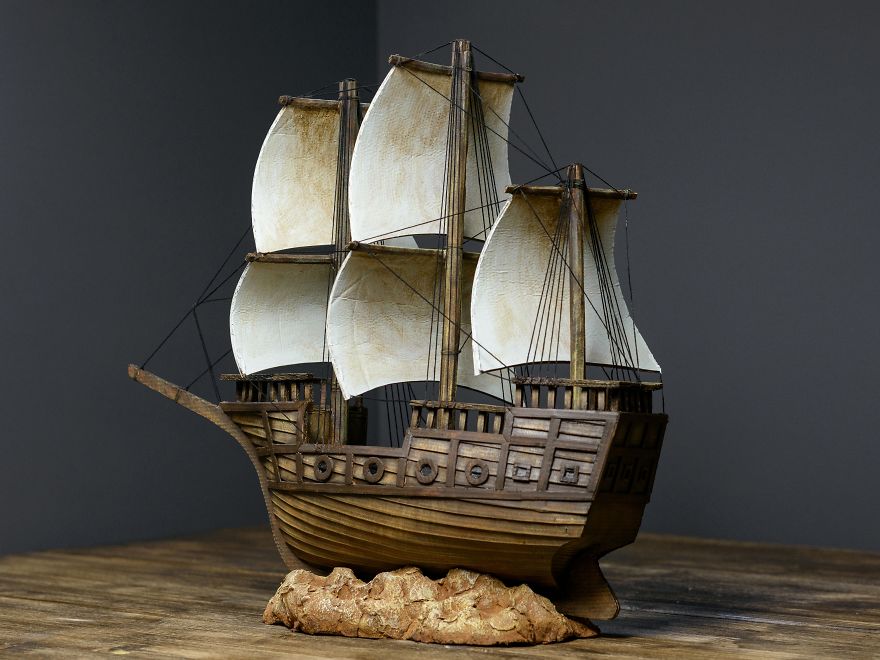 I Made A Pirate Ship Using Pizza Boxes