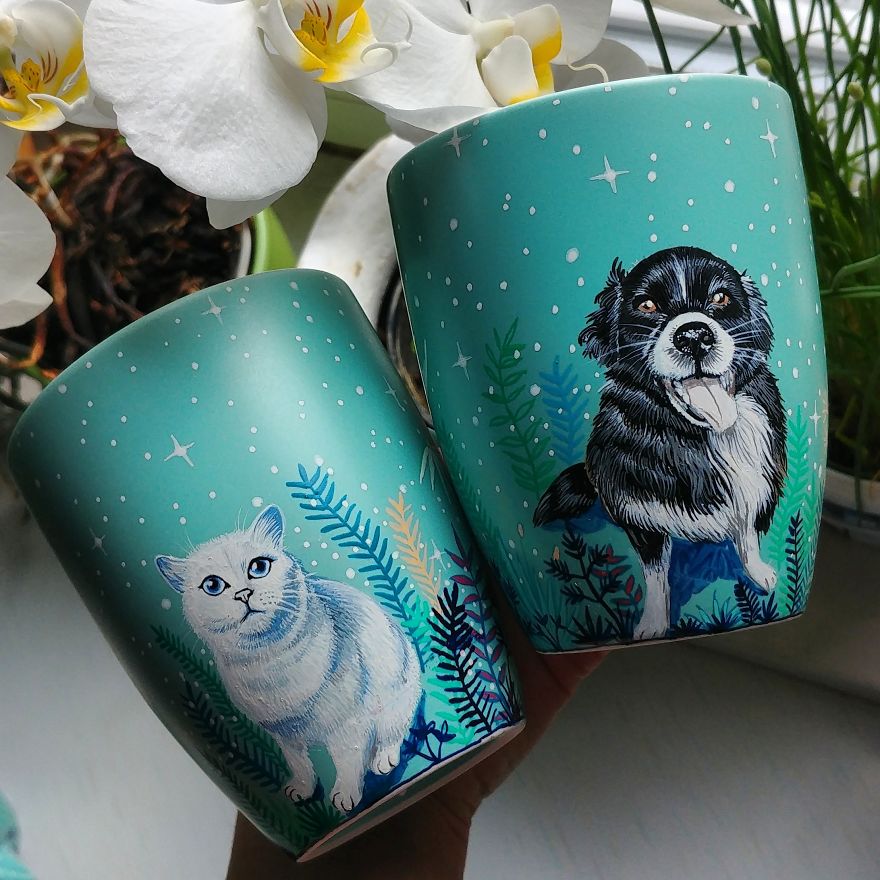 A Colorful Moon Meadow With Pet Portraits