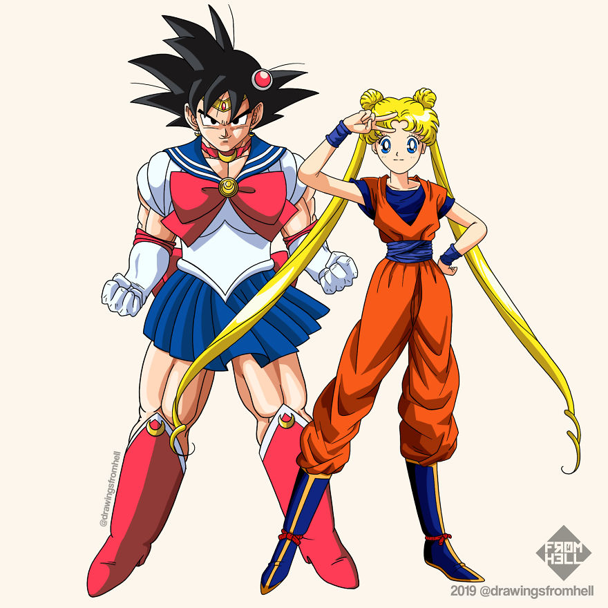 My Boyfriend Illustrated A Crossover Between Dragon Ball Z And Sailor Moon