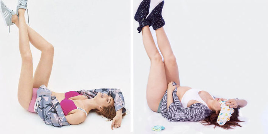 I Realize That I’ll Never Look Like A Model After Giving Birth, So I Recreated Victoria’s Secret Photos With A Touch Of Motherhood