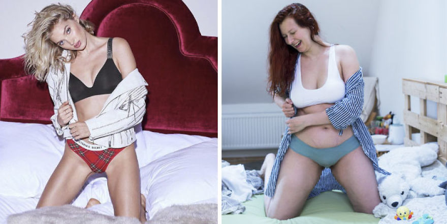 I Realize That I’ll Never Look Like A Model After Giving Birth, So I Recreated Victoria’s Secret Photos With A Touch Of Motherhood I Realize That I’ll Never Look Like A Model After Giving Birth, So I Recreated Victoria’s Secret Photos With A Touch Of Motherhood
