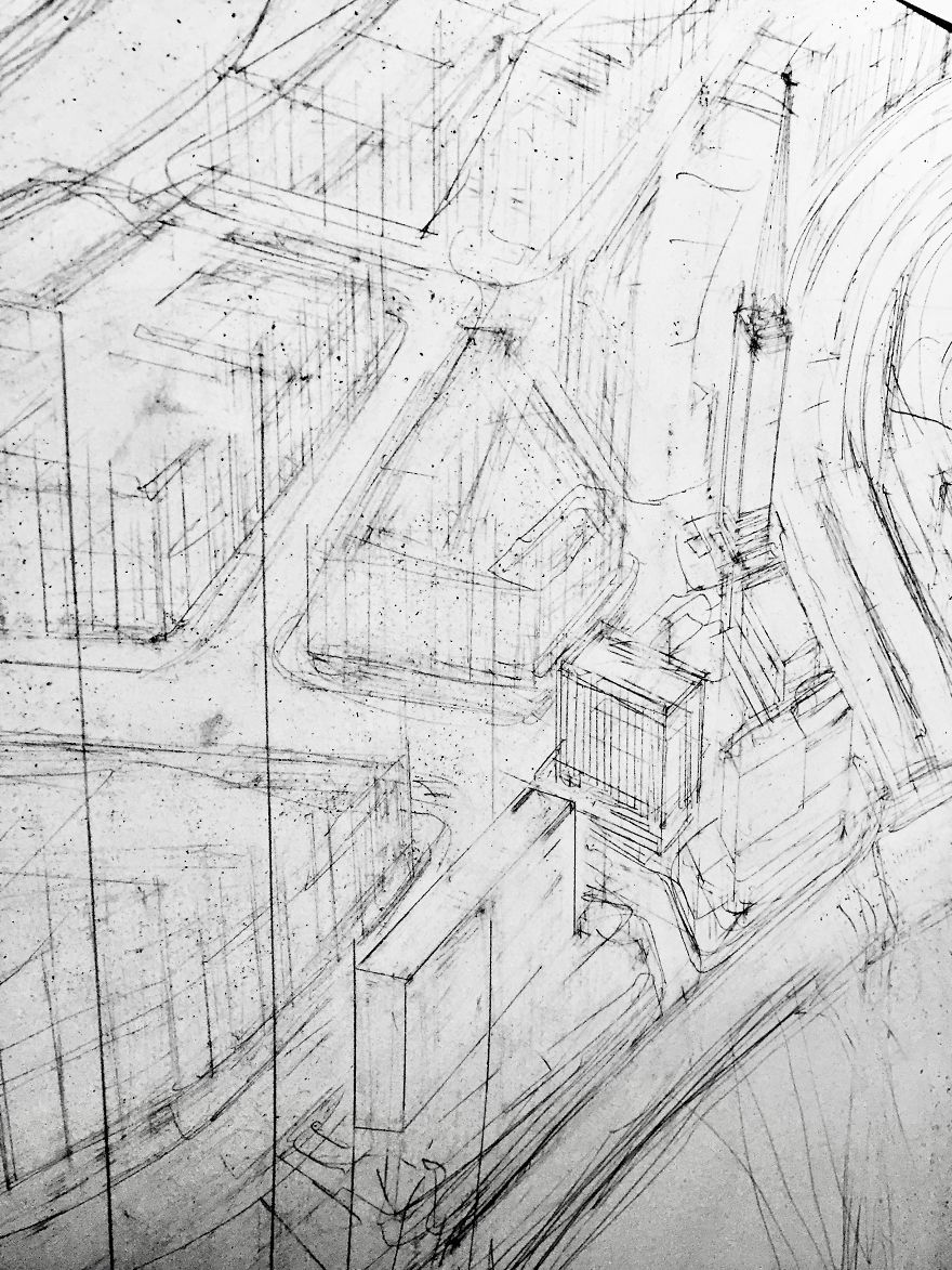 Sketching The Entire City Of Inverness By Hand