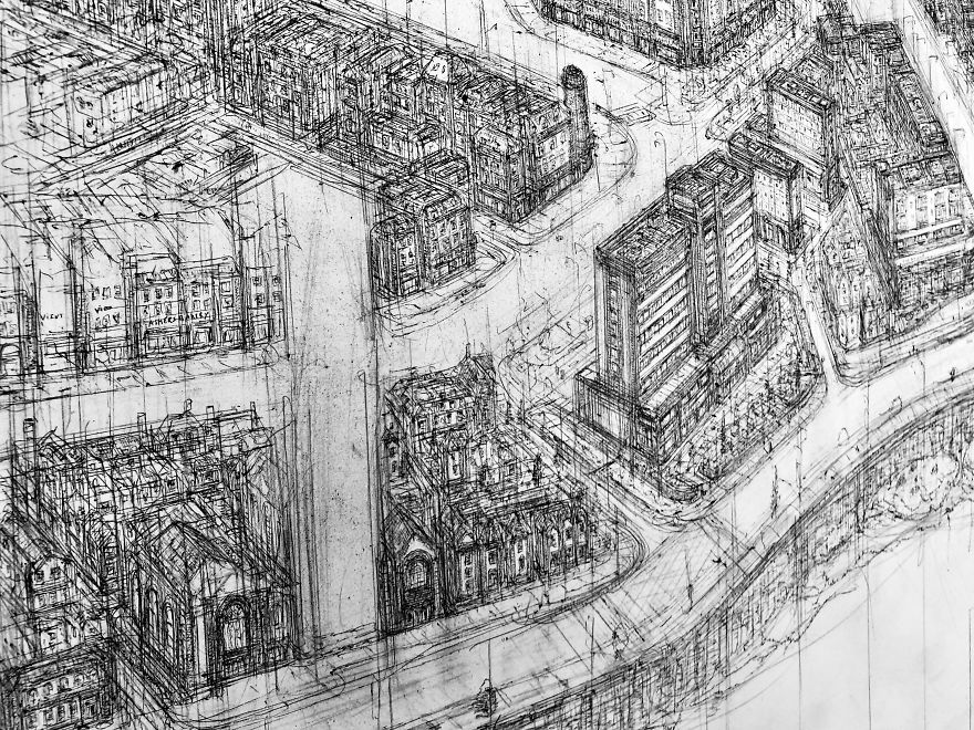 Sketching The Entire City Of Inverness By Hand