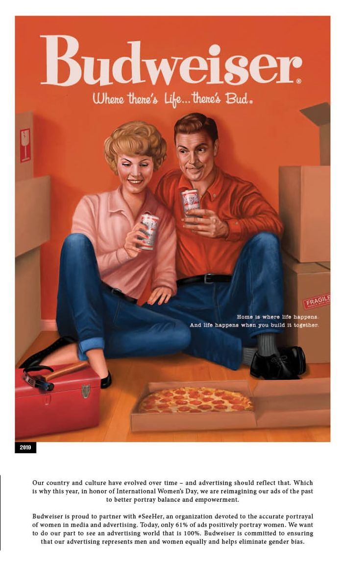 Budweiser Adapts Its Sexist Ads From The 50s And 60s To 2019 Budweiser Adapts Its Sexist Ads From The 50s And 60s To 2019