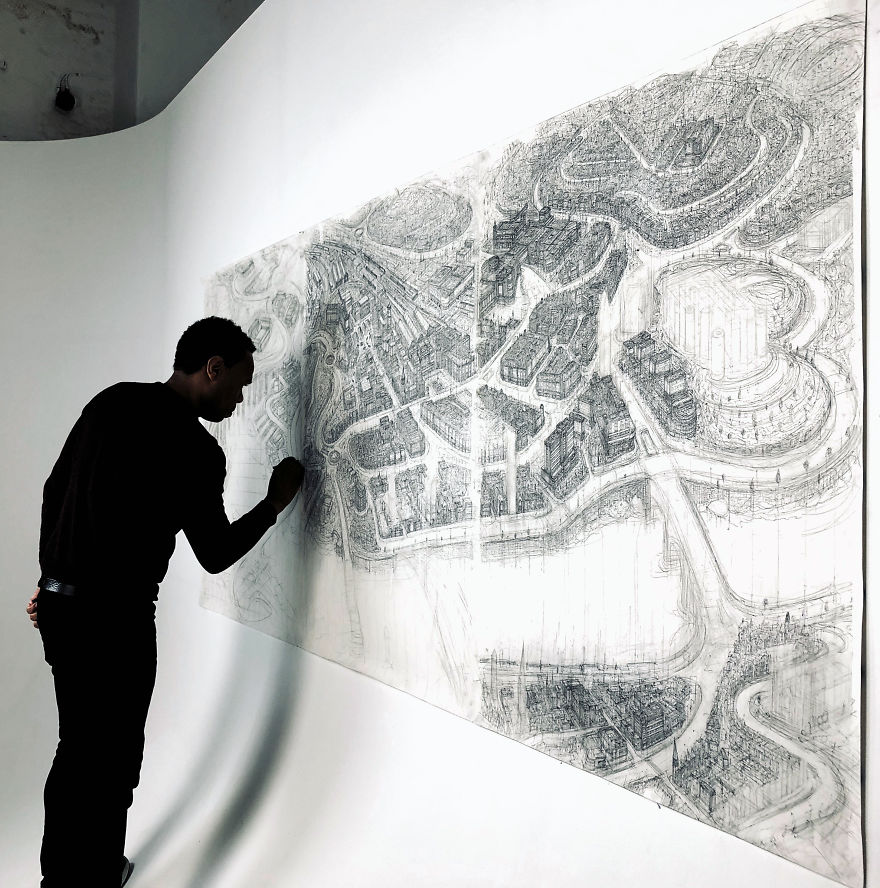 Sketching The Entire City Of Inverness By Hand