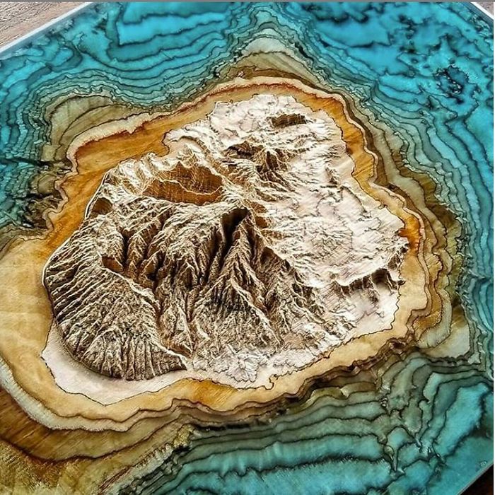 I Cut 3D Maps In Wood To Show How Incredibly Beautiful Our Planet Is
