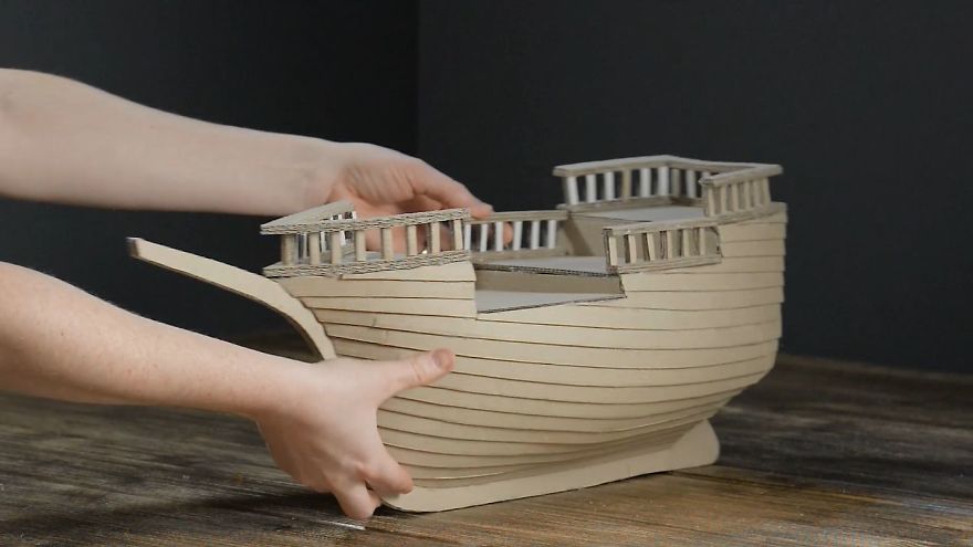 I Made A Pirate Ship Using Pizza Boxes