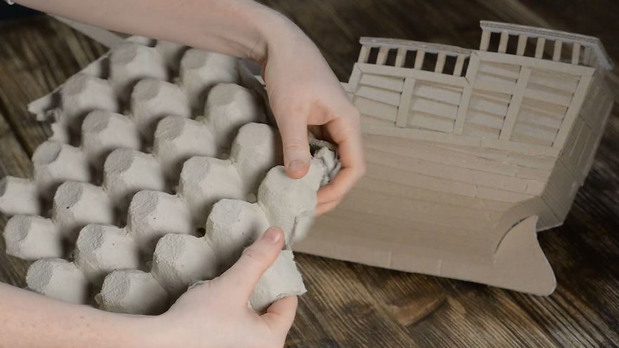 I Made A Pirate Ship Using Pizza Boxes