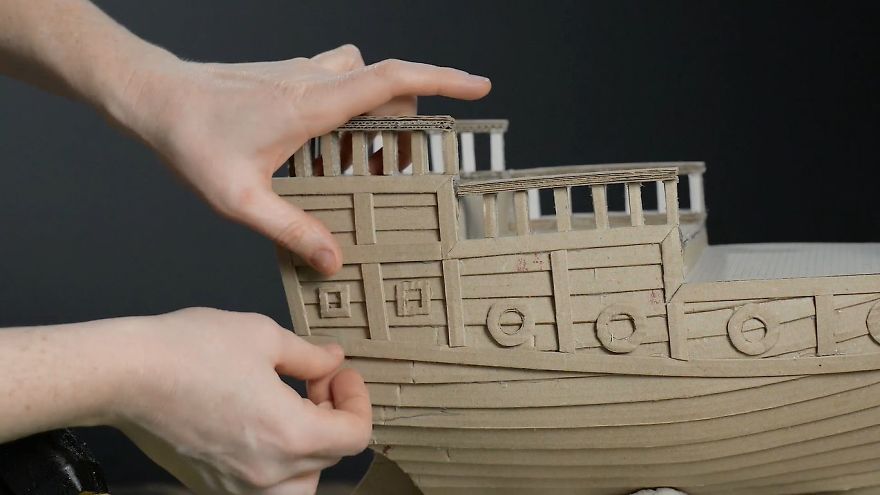 I Made A Pirate Ship Using Pizza Boxes