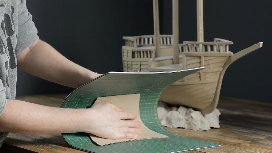 I Made A Pirate Ship Using Pizza Boxes