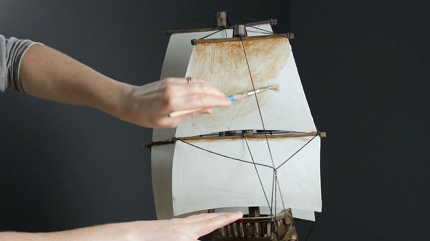 I Made A Pirate Ship Using Pizza Boxes