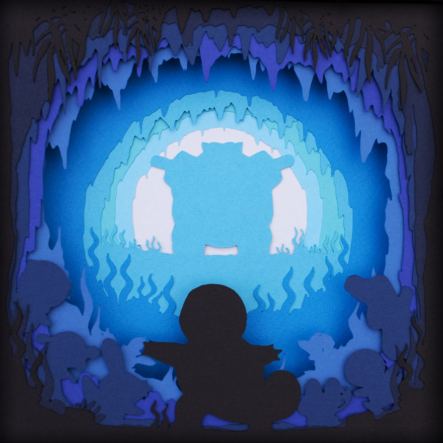 I Made Fire, Water And Grass Starter Pokémon Out Of Layers Of Coloured Paper