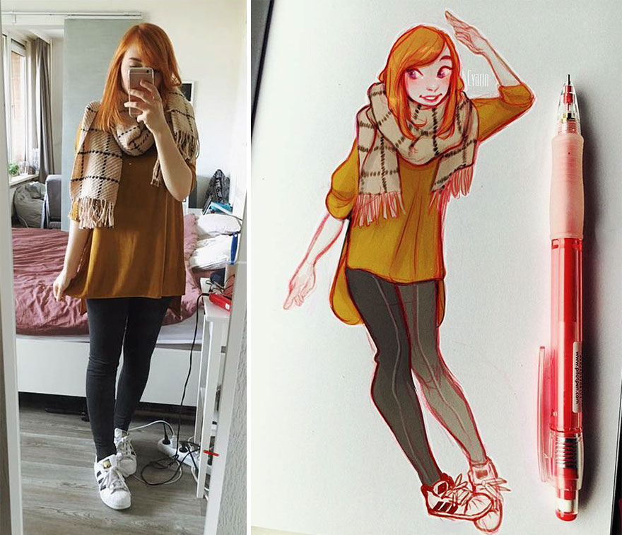 The Dutch Artist Transforms Girls Into Adorable Cartoons And Her Work Conquers Millions Of Followers