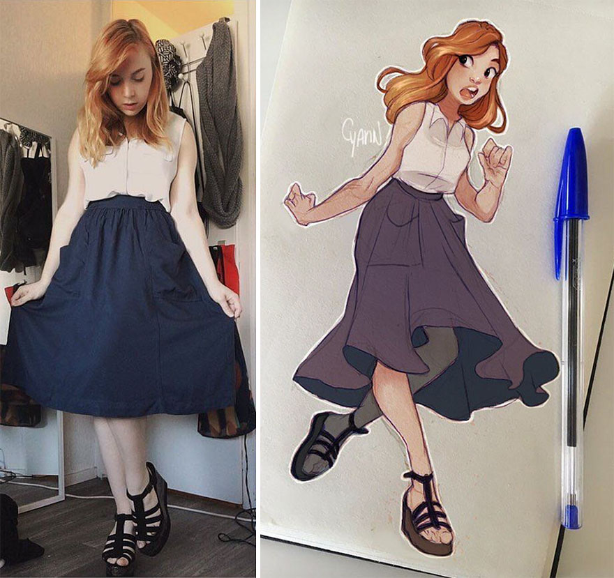 The Dutch Artist Transforms Girls Into Adorable Cartoons And Her Work Conquers Millions Of Followers