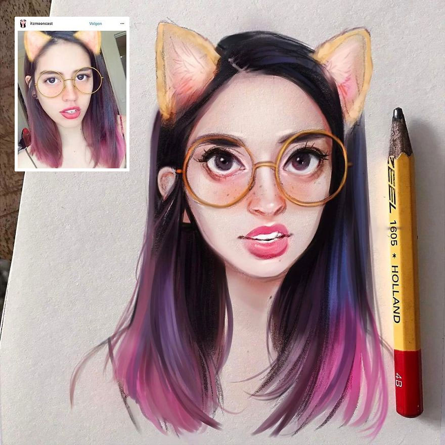 The Dutch Artist Transforms Girls Into Adorable Cartoons And Her Work Conquers Millions Of Followers
