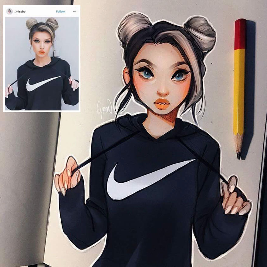 The Dutch Artist Transforms Girls Into Adorable Cartoons And Her Work Conquers Millions Of Followers
