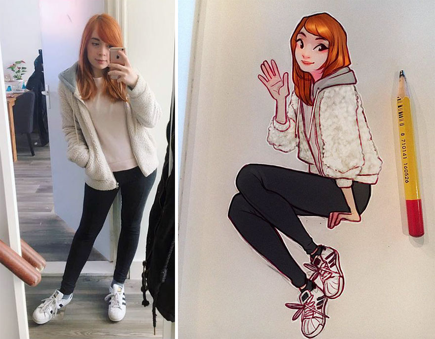 The Dutch Artist Transforms Girls Into Adorable Cartoons And Her Work Conquers Millions Of Followers