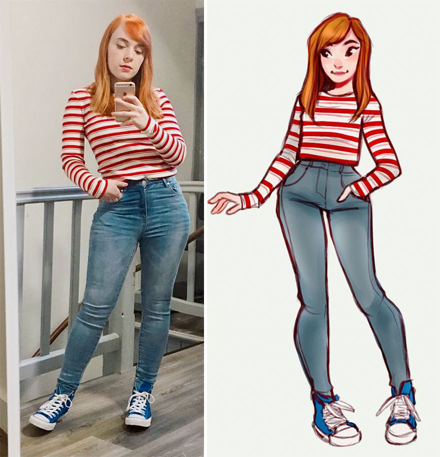 The Dutch Artist Transforms Girls Into Adorable Cartoons And Her Work Conquers Millions Of Followers