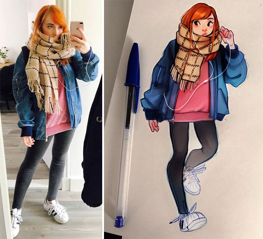The Dutch Artist Transforms Girls Into Adorable Cartoons And Her Work Conquers Millions Of Followers