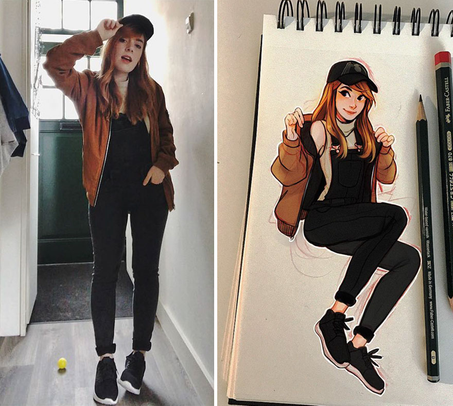 The Dutch Artist Transforms Girls Into Adorable Cartoons And Her Work Conquers Millions Of Followers